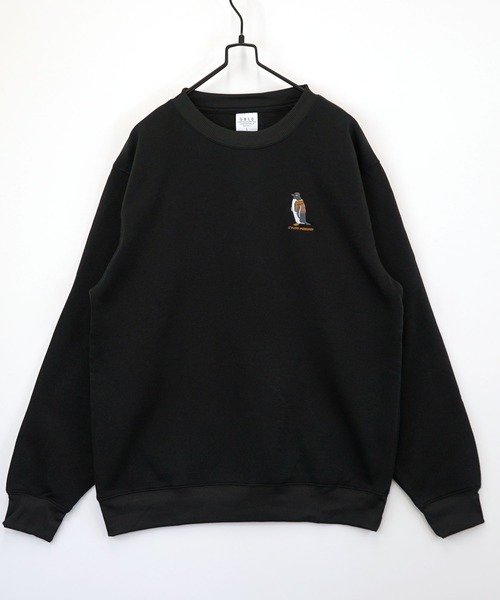 セール】【GROOVY STORE】ワンポイント刺繍裏起毛トレーナー