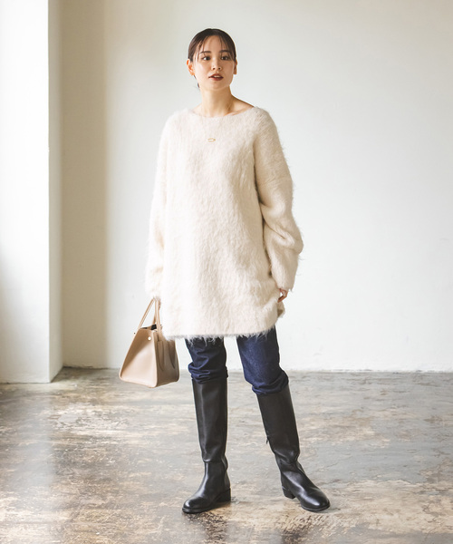 Noble（ノーブル）の「シャギーニットミニワンピース（ワンピース