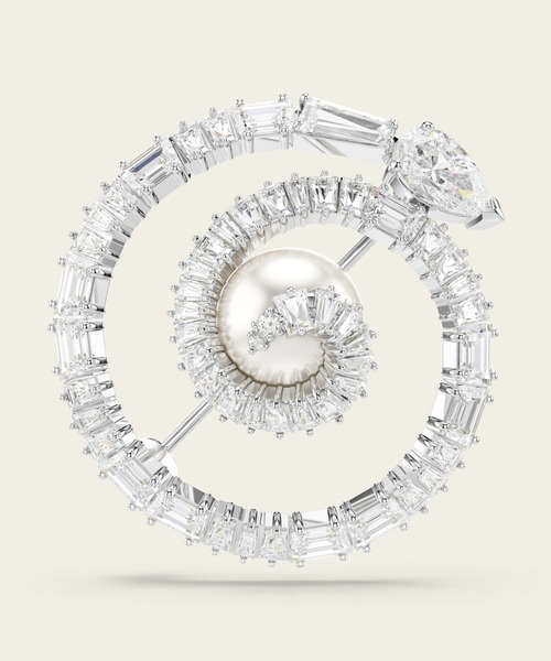 公式】【スワロフスキー】Snake ブローチ クリスタル・パール