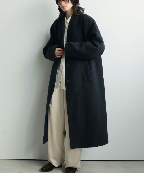 セール】anuke Collarless Cocoon Coat 62520003（ブルゾン）｜anuke