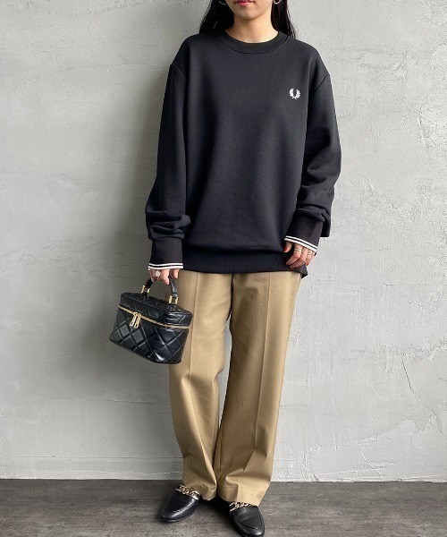 FRED PERRY/フレッドペリー] ワンポイントロゴ刺繍 クルーネック