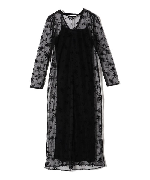 kaene:フロッキー レース ポリエステルベロア 2WAY ドレス（セレモニー