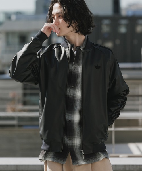 adidas/アディダス フェイクレザースリーストライプス レザー