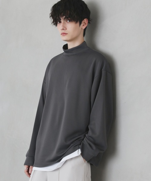 モックネックポンチ長袖カットソー（Tシャツ/カットソー）｜ETELIO