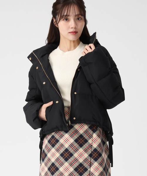 セール】2025秋冬新作 サイドリボンフード付ショートダウン（ダウン