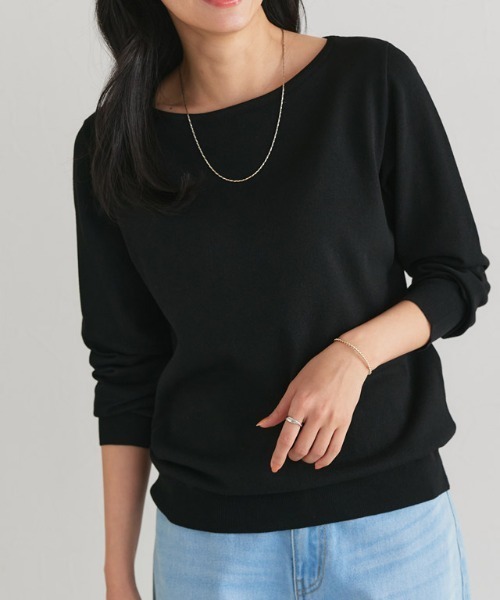 セール】【UV/ウォッシャブル】ボートネックニット（ニット/セーター