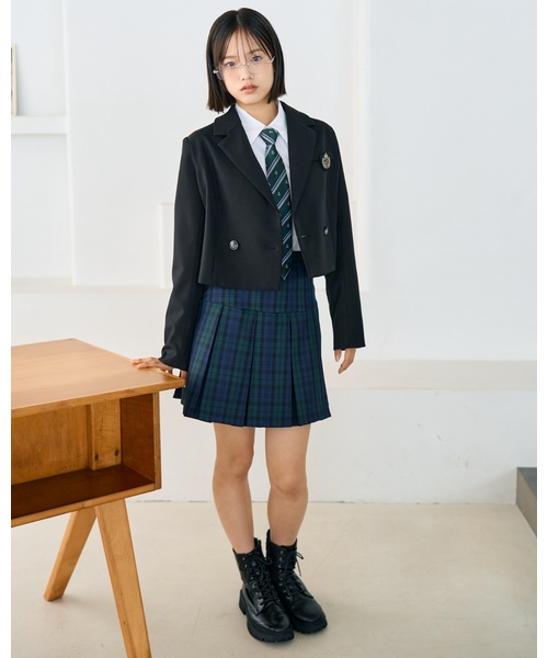 セール】【卒服・セレモニー】エンブレムつきボレロジャケット（スーツ