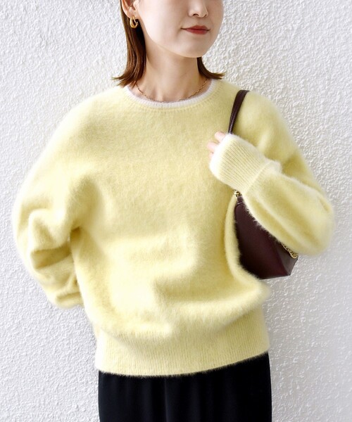 セール】杢 フォックス カシミヤ クルーネック ニット プルオーバー