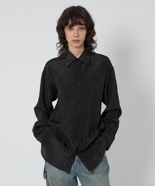 セール】＜ASTRAET＞ストライプ シアー レギュラーカラーシャツ UNISEX