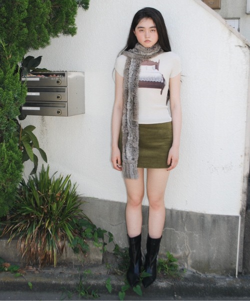 musubore（ムスボレ）の「pleatsed print tops / プリーツプリント