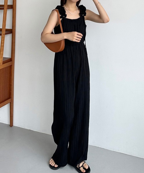 セール】ギャザーショルダーオールインワン[高身長サイズMT/低身長