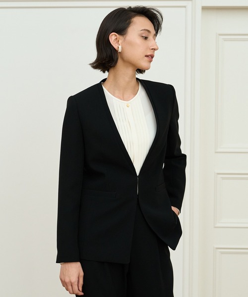 ANAYI（アナイ）の「ストレッチクロスノーカラー ジャケット（ノー