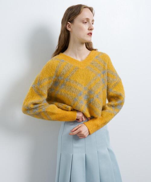 セール】チェックジャガードニット（ニット/セーター）｜LANVIN en