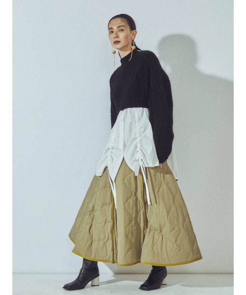 UN3D.（アンスリード）の「キルティングボリュームスカート（スカート