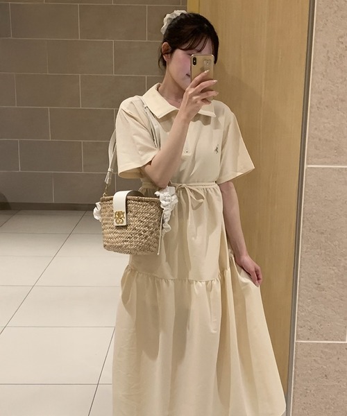 セール】【4月上旬再入荷】トレンドのティアード♪胸刺繍サッカー