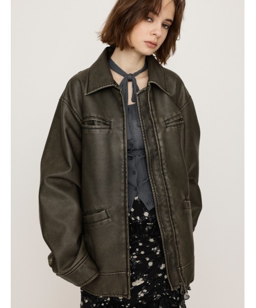 セール】VINTAGE BOXY F/LEATHER JK ヴィンテージ ボキシー フェイク