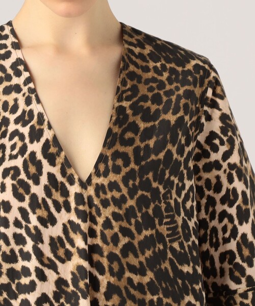 GANNI（ガニー）の「GANNI Vネック レオパードワンピース（ワンピース