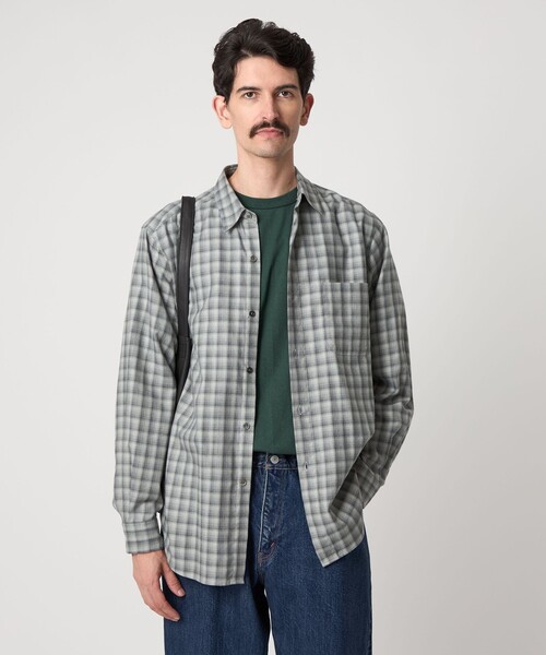 セール】＜Steven Alan＞ ネル オンブレー チェック レギュラーカラー