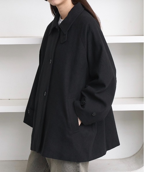 Loose soutien collar middle coat / ルーズステンカラーミドルコート