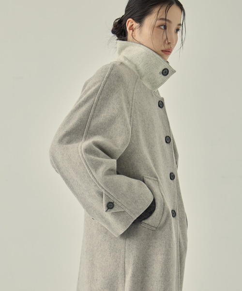 セール】【STUDIOUS/ステュディオス】Stand Collar Wool Coat/スタンド