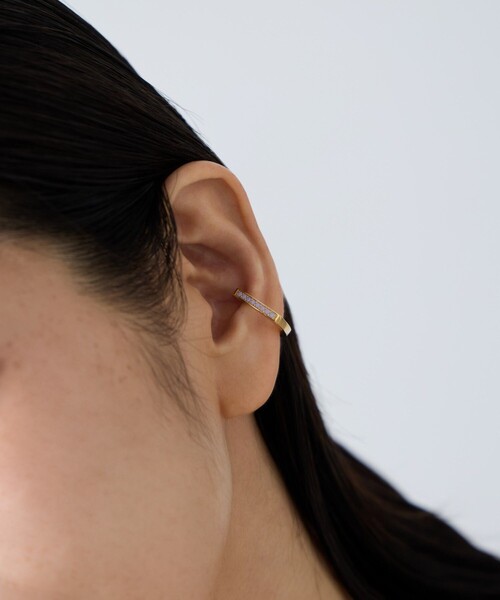 カラーリスト] ビジュー リバーシブル イヤーカフ イエローゴールド