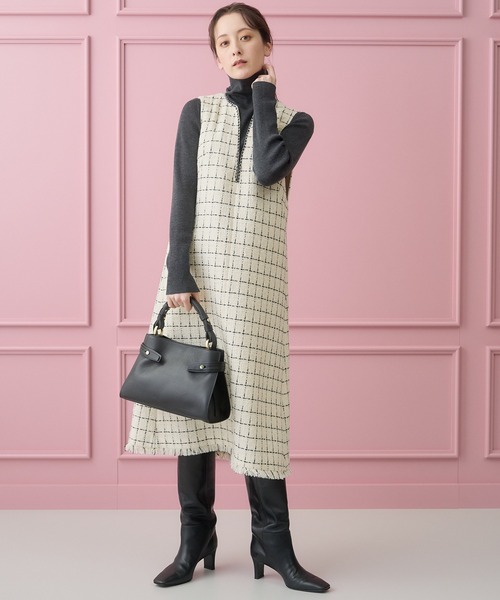 ANAYI（アナイ）の「チェックツィードジャンパー スカート（ワンピース