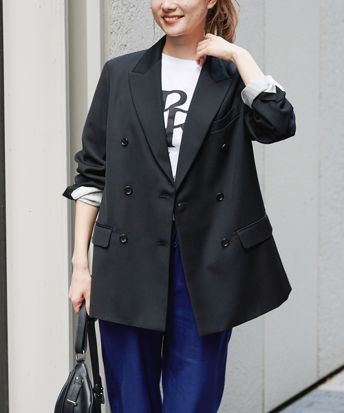 セール】ウールサテンダブルブレストジャケット◇（テーラード