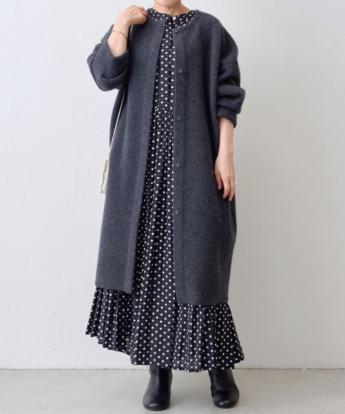 BEARDSLEY（ビアズリー）の「ニットコートロング（ノーカラーコート