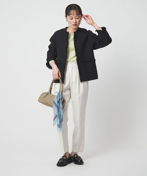 セール】［size SHORTあり］ミックス ツイードライク ポケット ノー