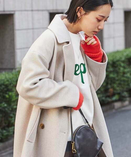 coen（コーエン）の「ジャージーメルトンダブルチェスターコート