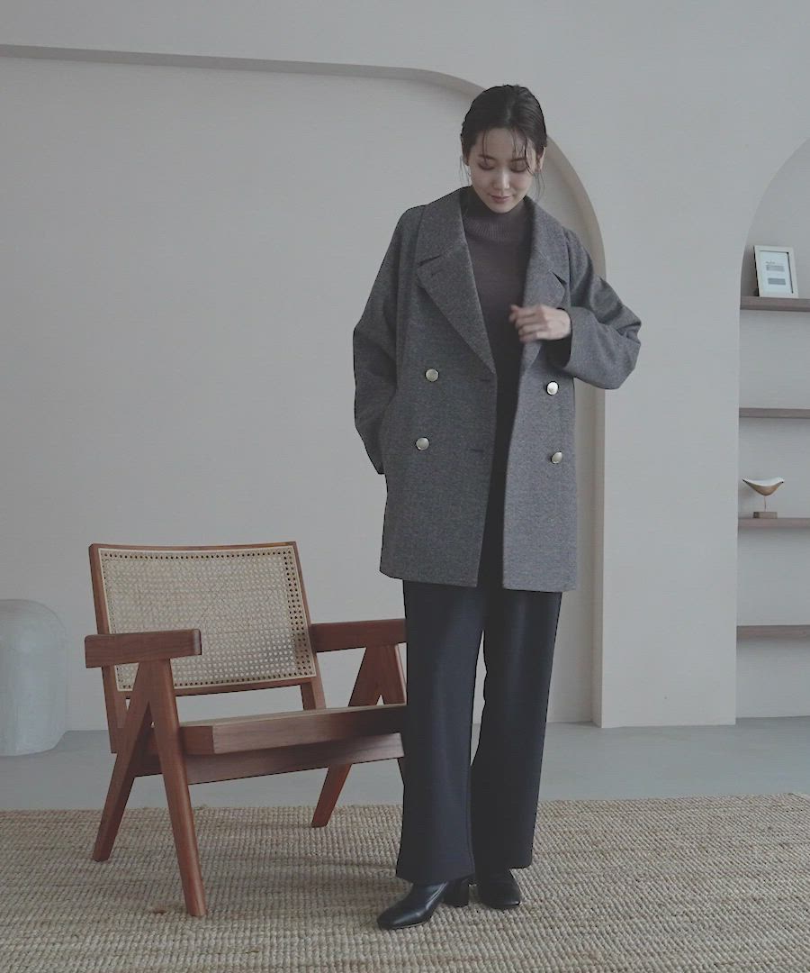 セール】軽やかストレッチ襟2WAYミドルコート/499658（チェスター