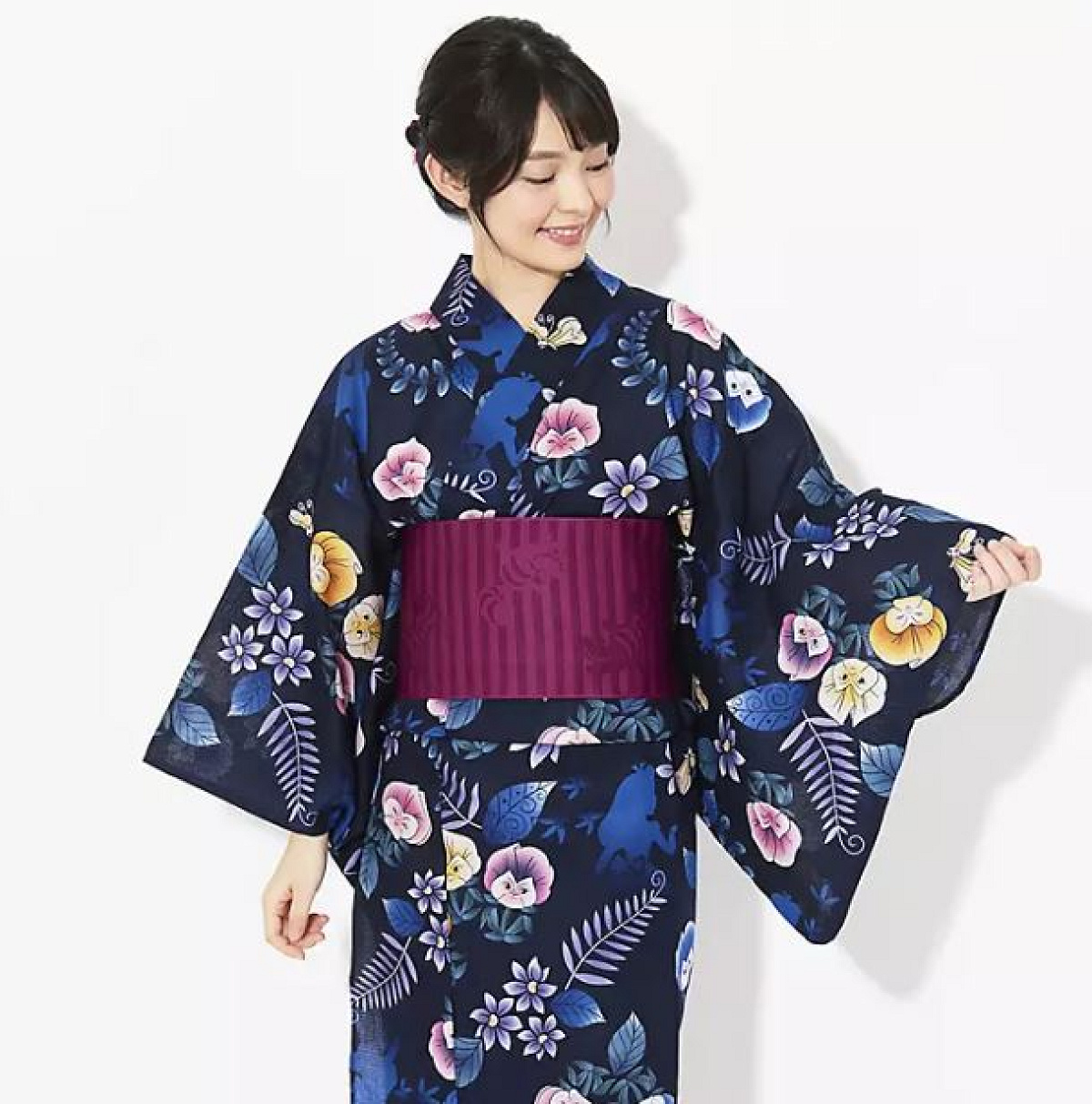 ふしぎの国のアリス浴衣（花柄）| キャステル | CASTEL ディズニー情報