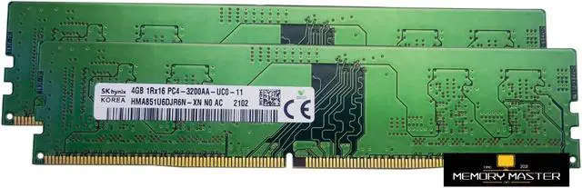 SK Hynix 8GB(2X4GB) DDR4 3200MHz PC4-3200AA UDIMM (HMA851U6DJR6N
