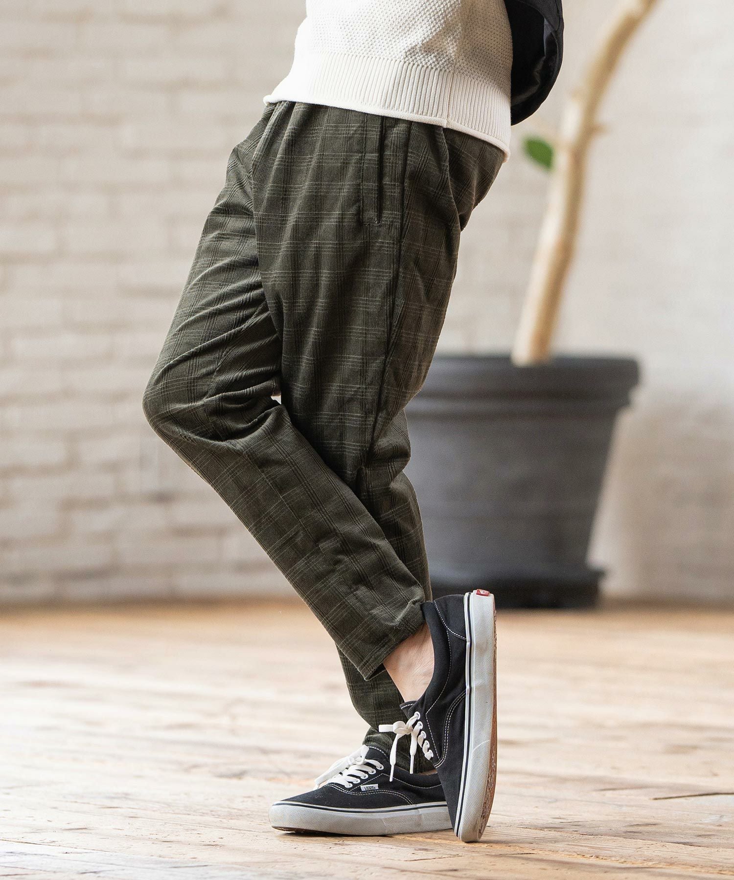 50%OFF【CAMBIO(カンビオ)】 Stretch Corduroy Check Pants