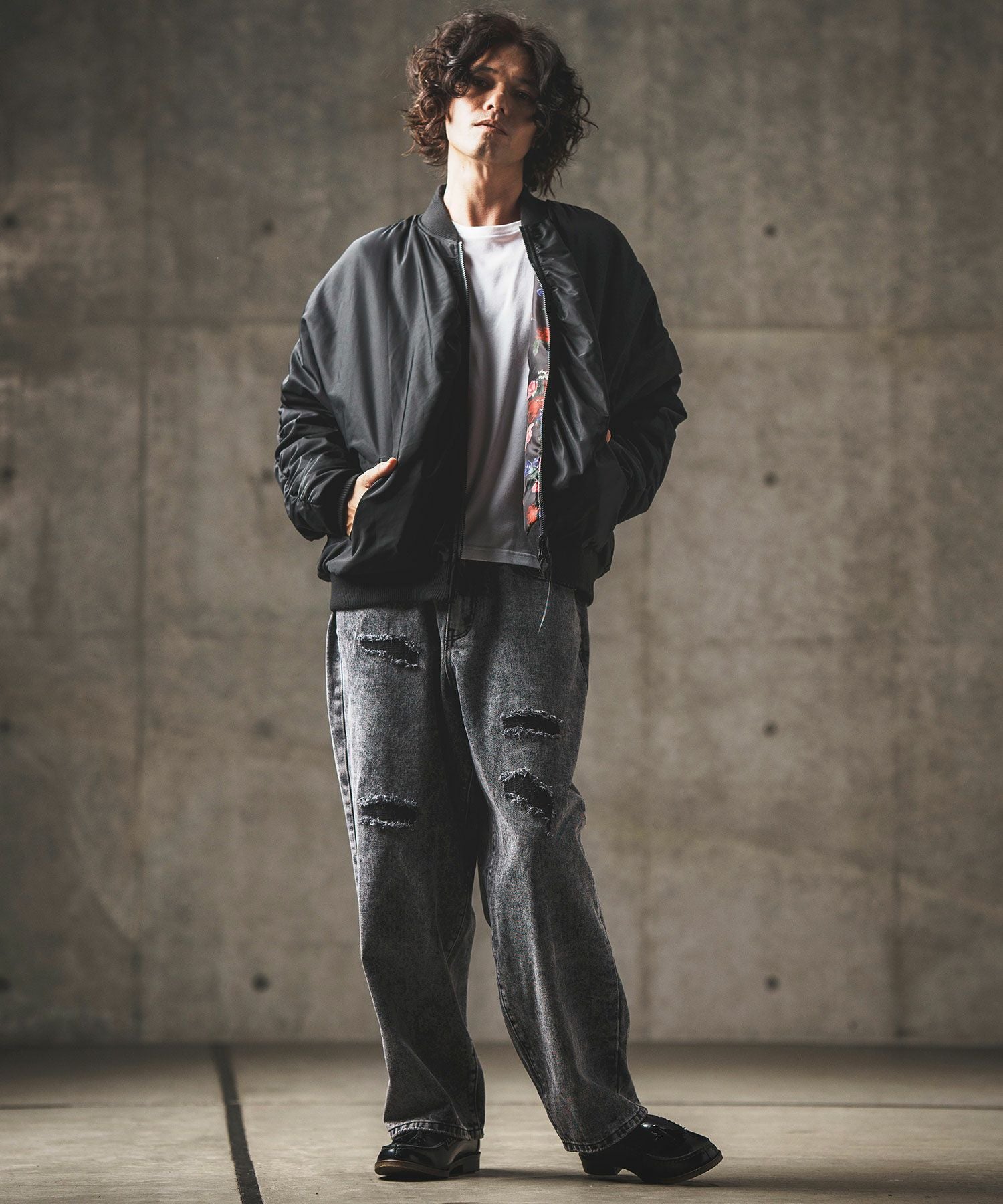 60%OFF【GLIMCLAP(グリムクラップ)】 Reversible flight jacket