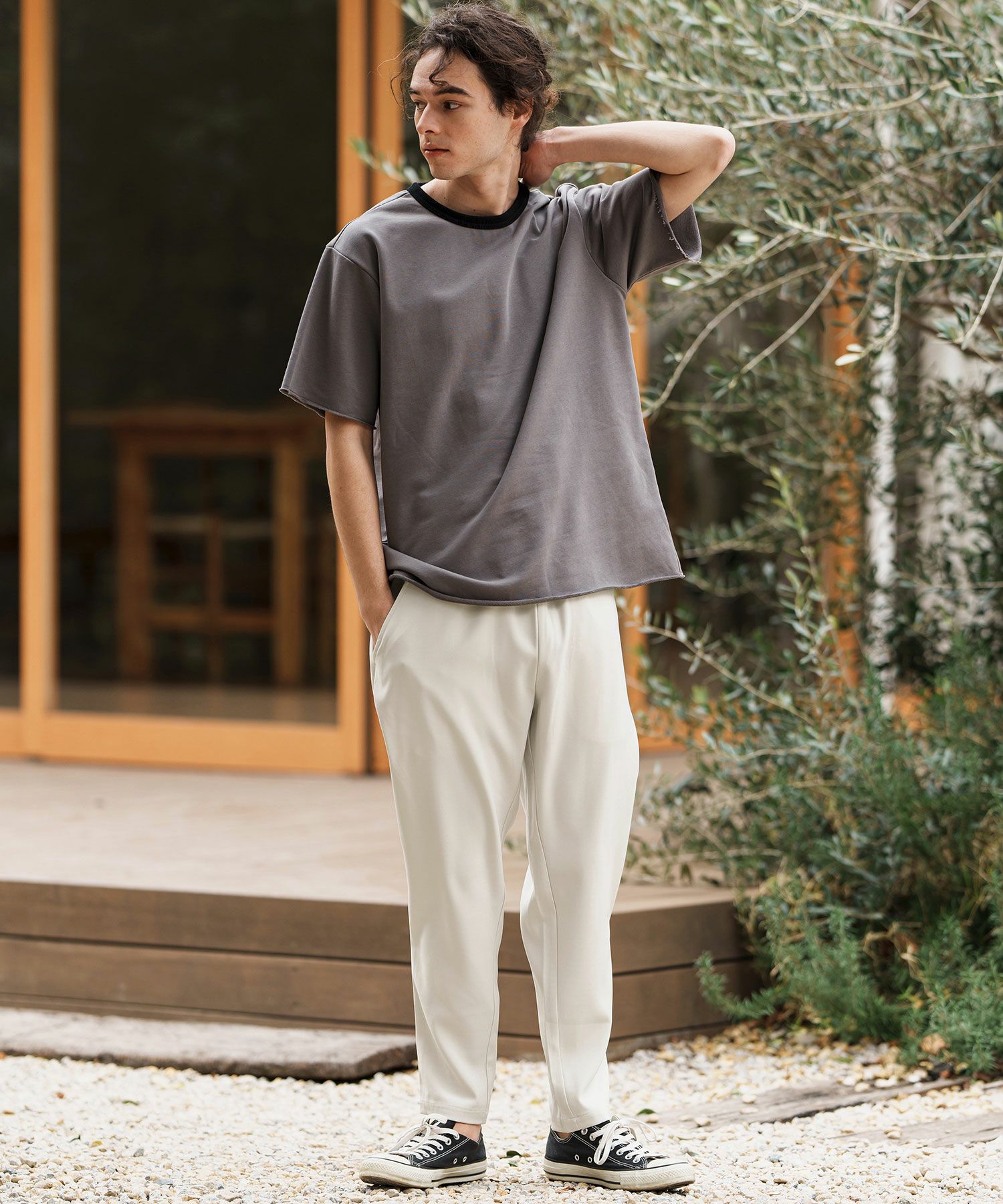 CAMBIO(カンビオ)】ストレッチサルエルテーパードパンツ | CAMBIO カンビオ