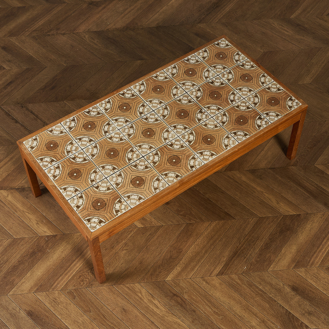 イギリス ヴィンテージ タイルトップ コーヒーテーブル センター