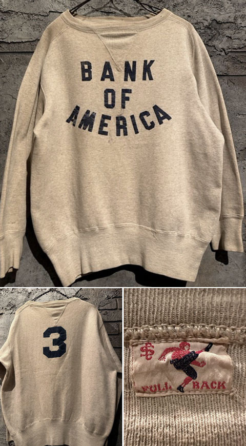 1940〜1950's “ FULL BACK ” / DOUBLE V SWEAT（W.FELT PATCHES