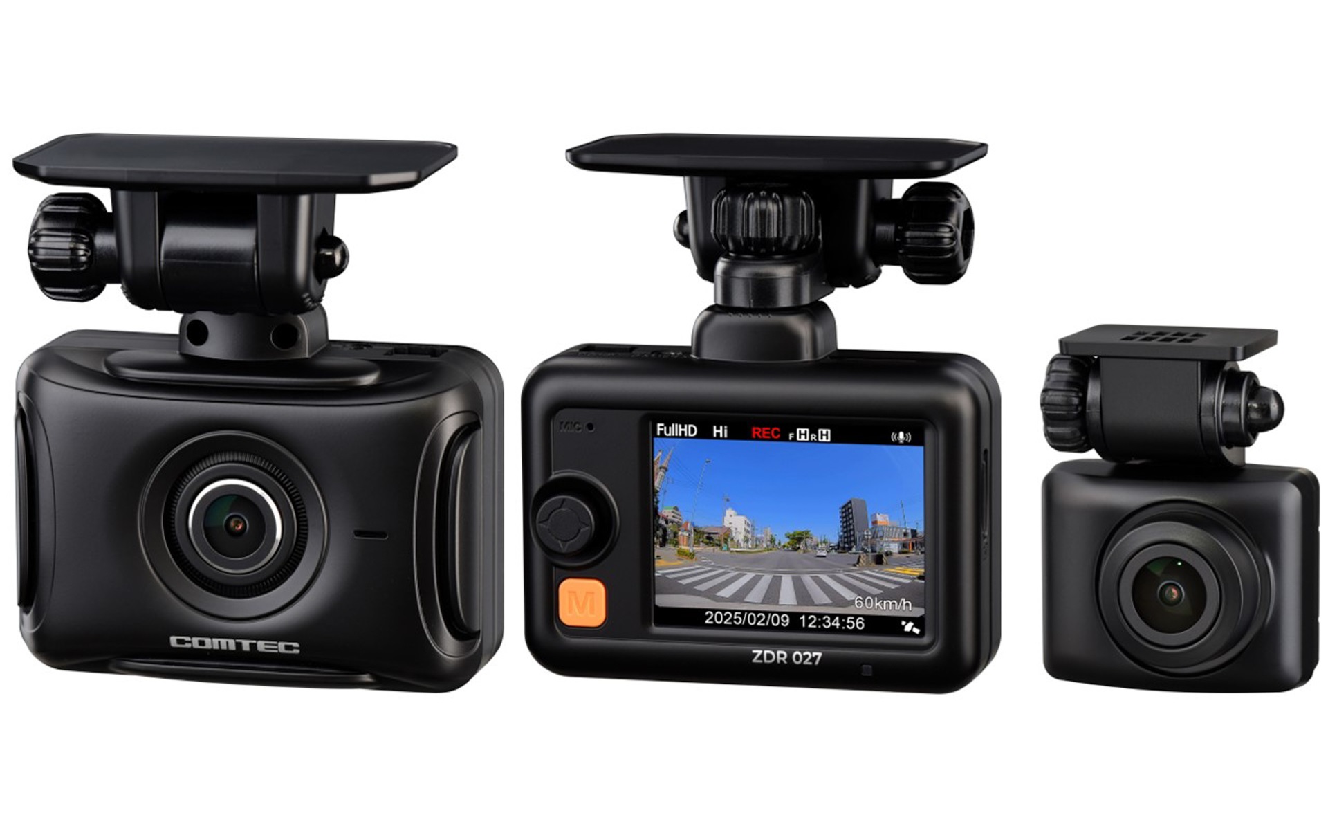 コムテック、前後広角2カメラドライブレコーダー「ZDR027」 STARVISで