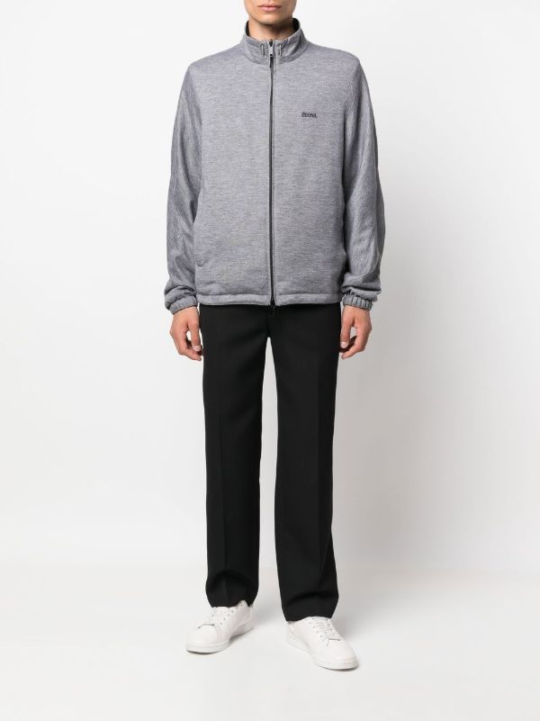 Zegna Jaqueta Dupla Face Com Estampa De Logo | Preto | FARFETCH BR