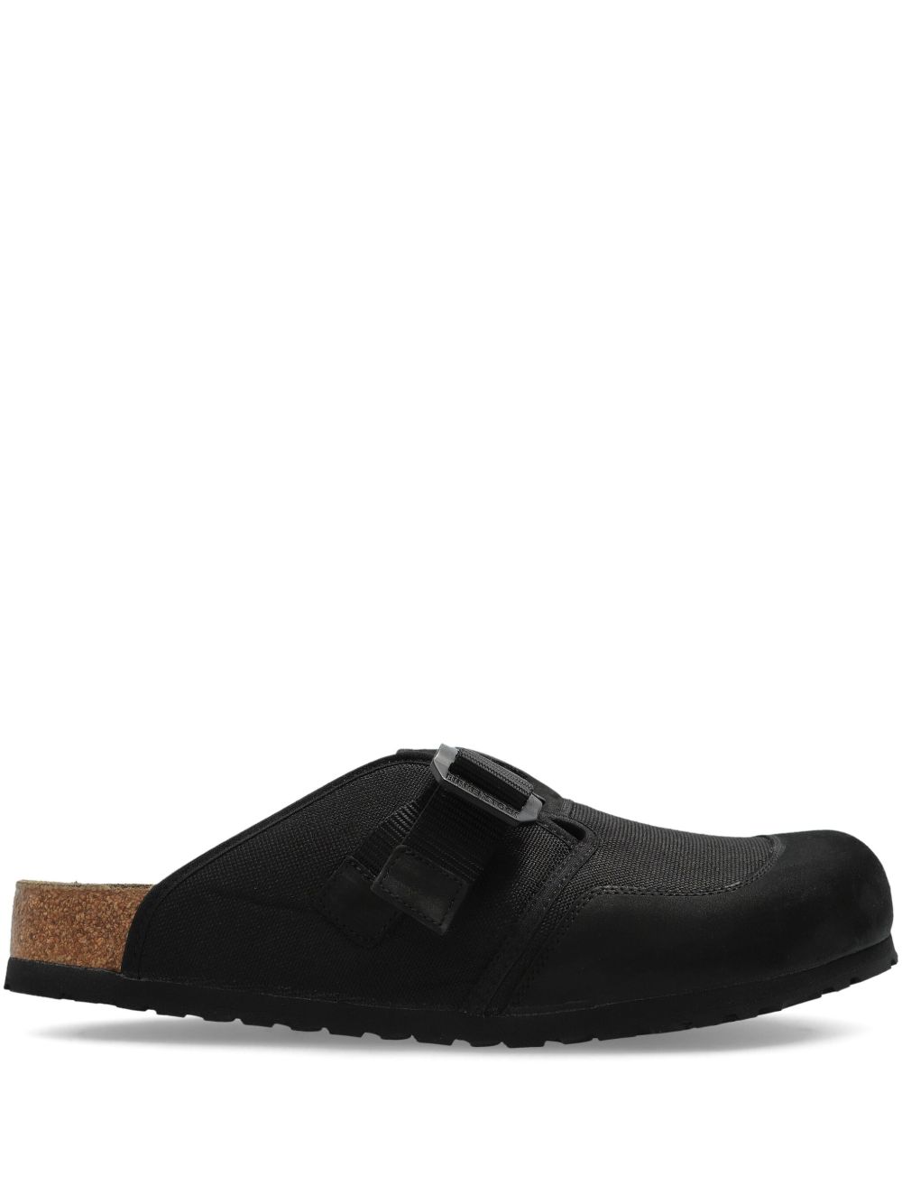 Birkenstock Boston Nova Buckled Slides | Black | FARFETCH