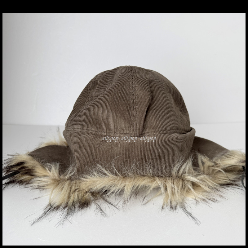 OPEN YY FAUX FUR CORDUROY EARFLAP CAP ファー キャップ (OPEN