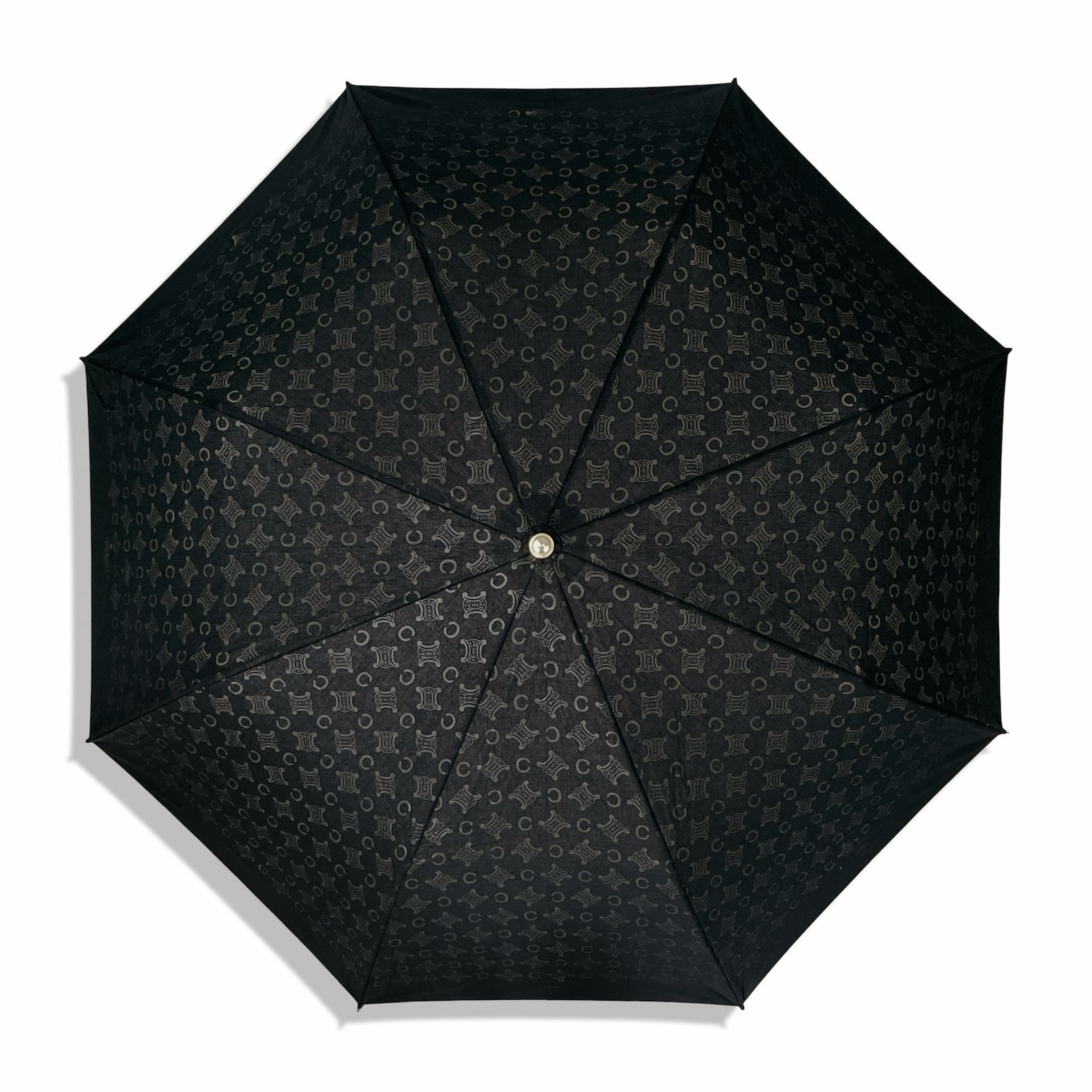 CELINE セリーヌ トリオンフ柄 折りたたみ 傘 日傘 ブラック (CELINE
