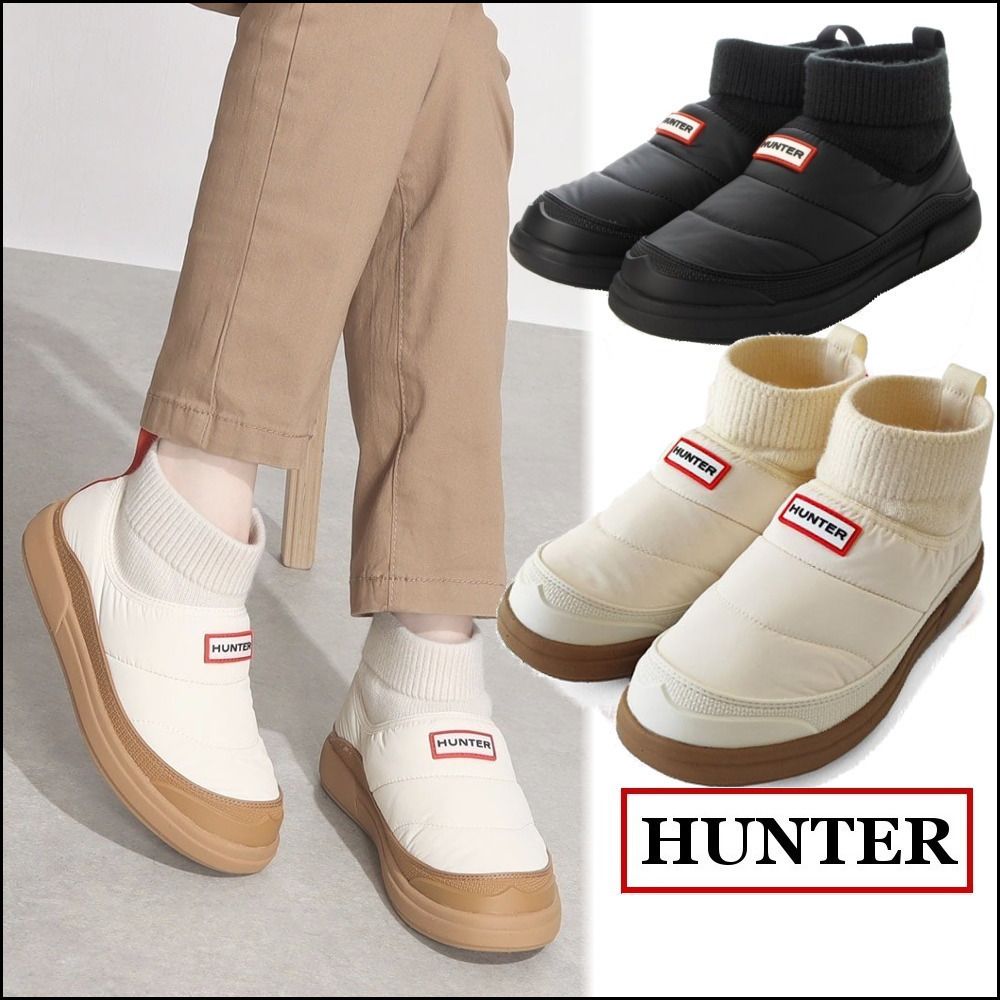 完売間近【HUNTER】IN/OUT PUFFER KNIT BOOT WFS2265REN (HUNTER