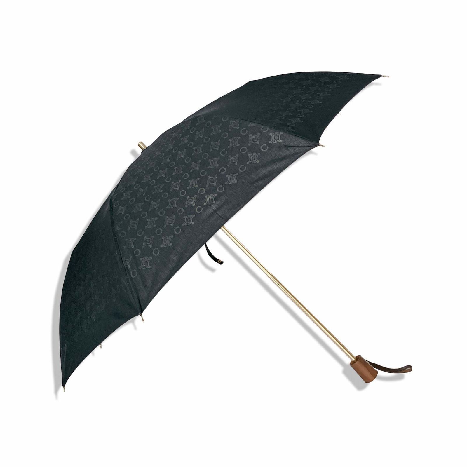 CELINE セリーヌ トリオンフ柄 折りたたみ 傘 日傘 ブラック (CELINE