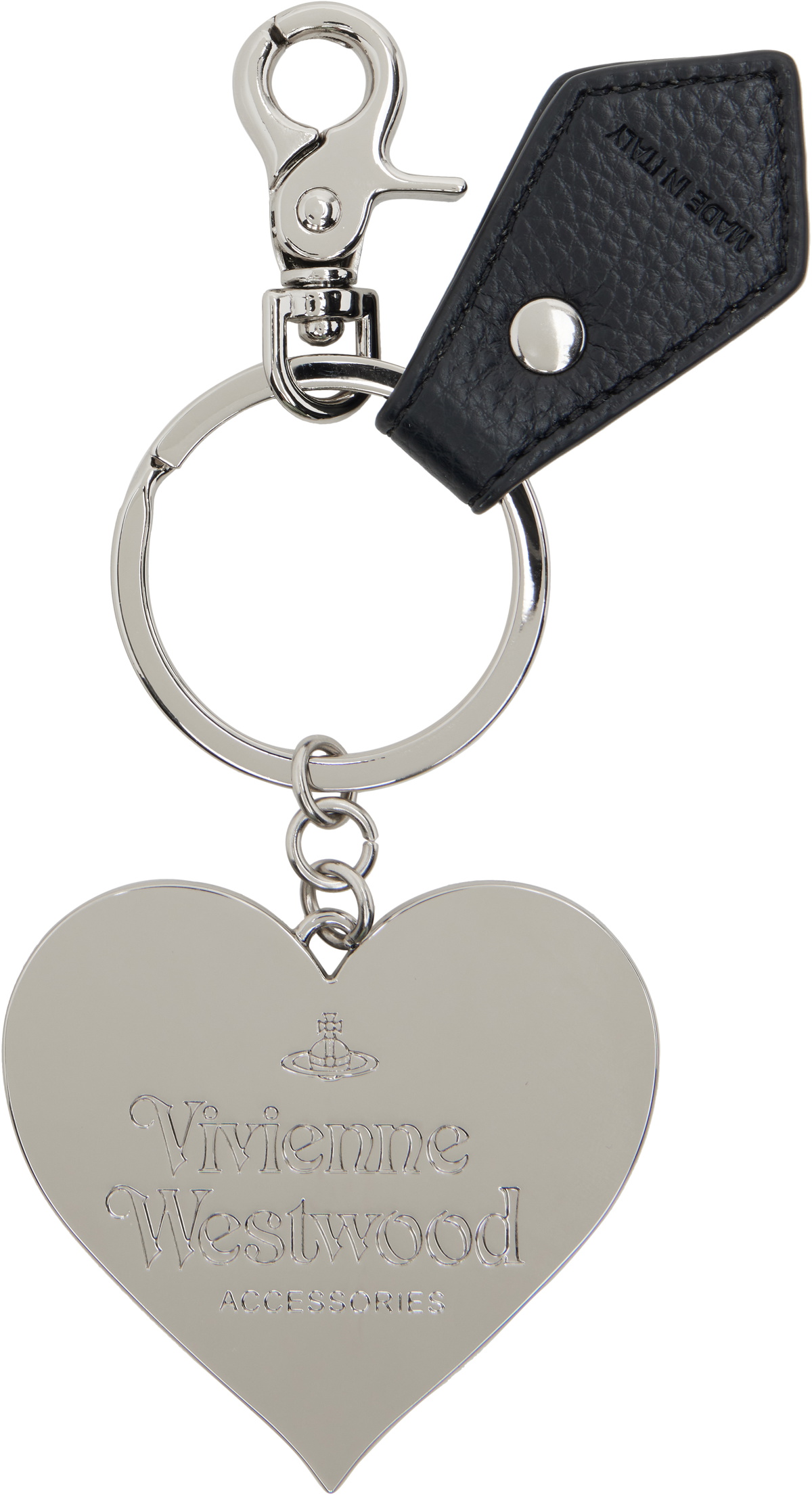 Vivienne Westwood Black Mirror Heart Orb Keychain Vivienne Westwood