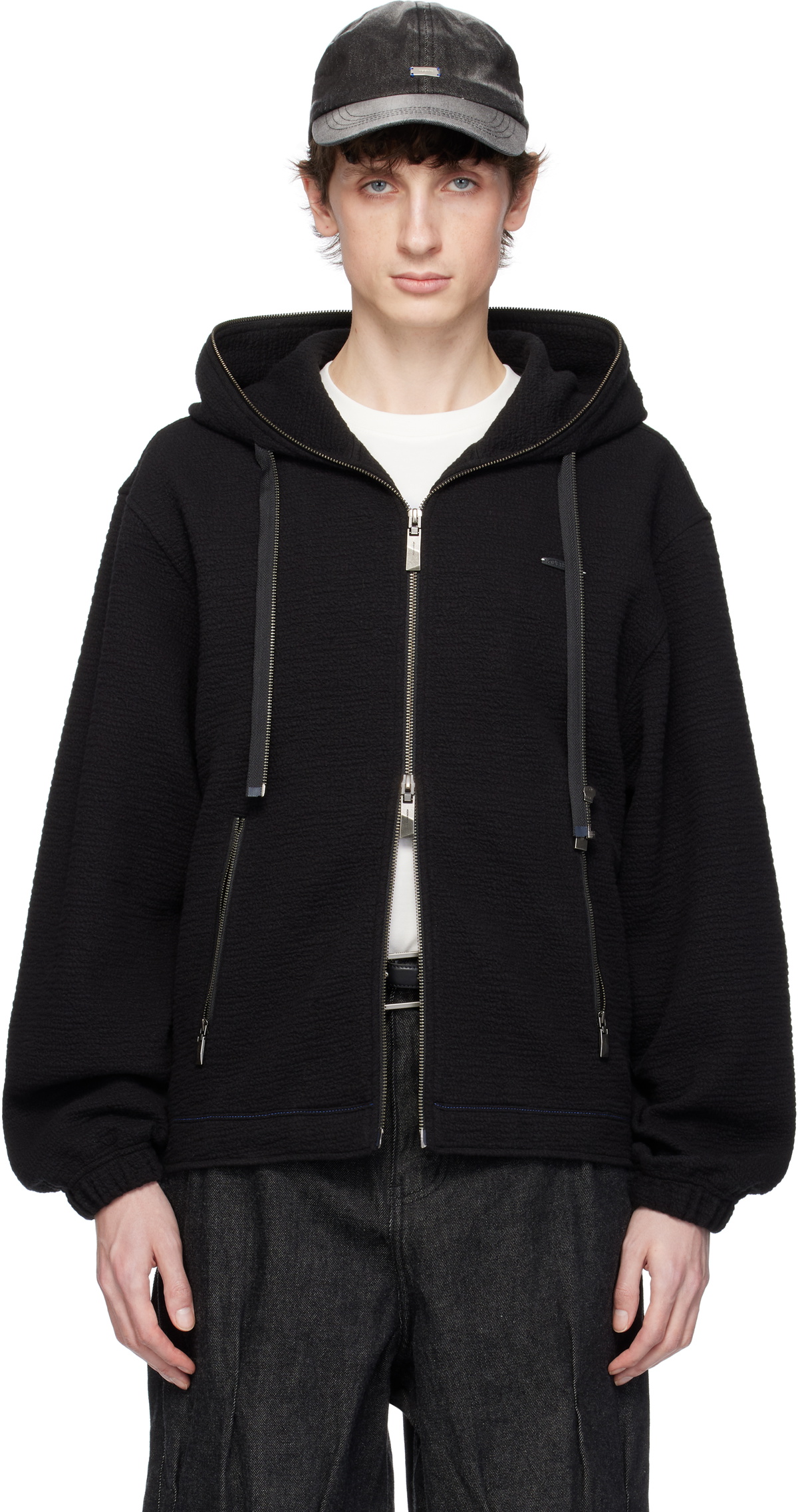 ADER error Blue TRS Tag 02 Zip-Up Hoodie ADER error