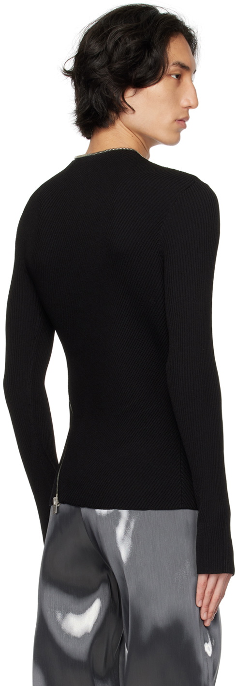 HELIOT EMIL Black Tied Zip Sweater Heliot Emil
