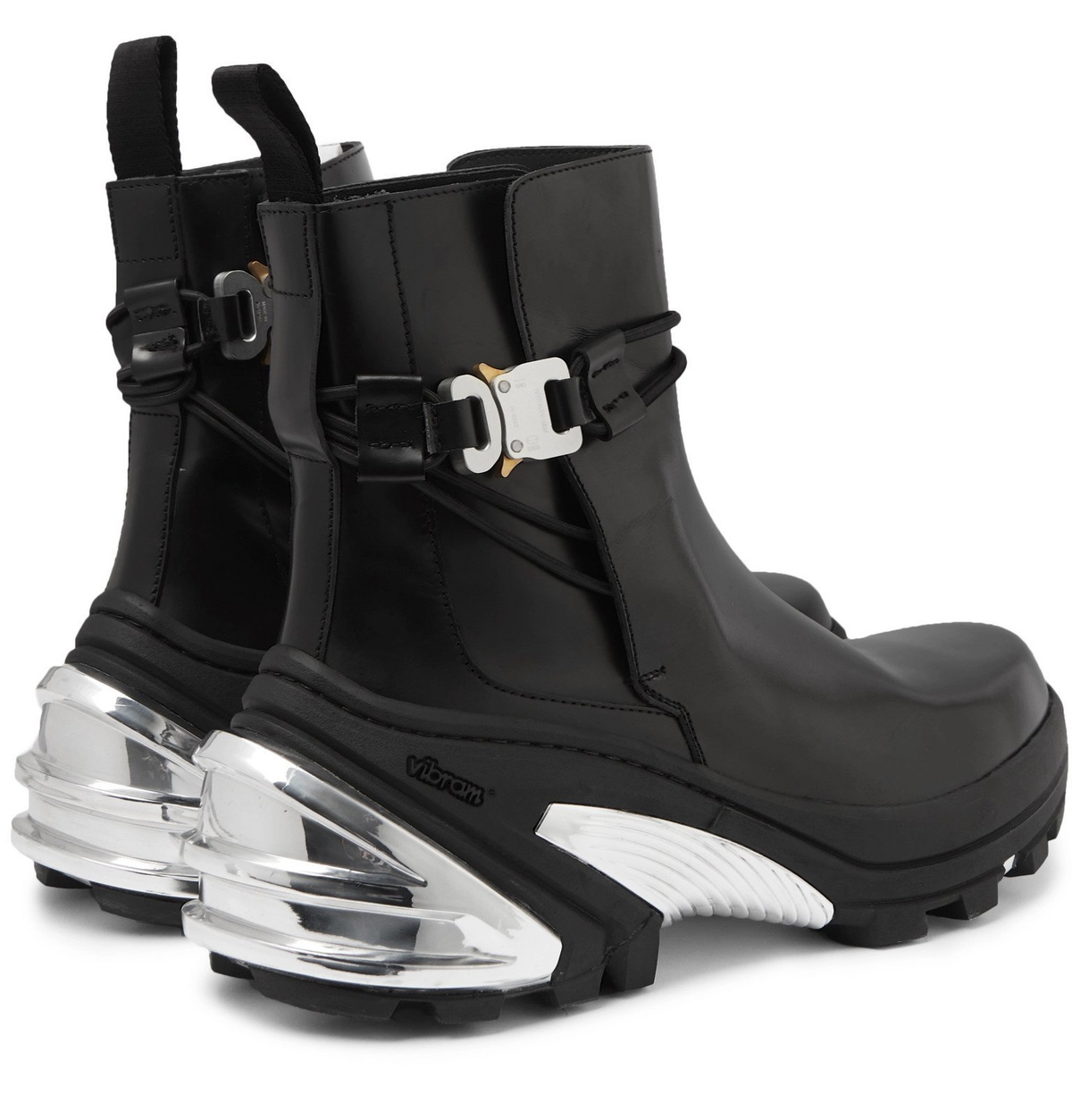 1017 ALYX 9SM - Leather and Silver-Tone Chelsea Boots - Black 1017