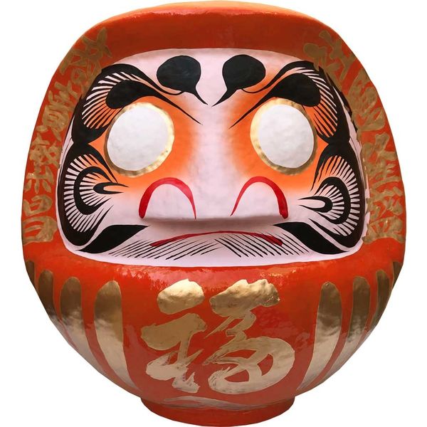 高崎だるま オレンジ 18号 56×52×58cm 商賣繁昌・社運隆盛 HKDM-18-OR